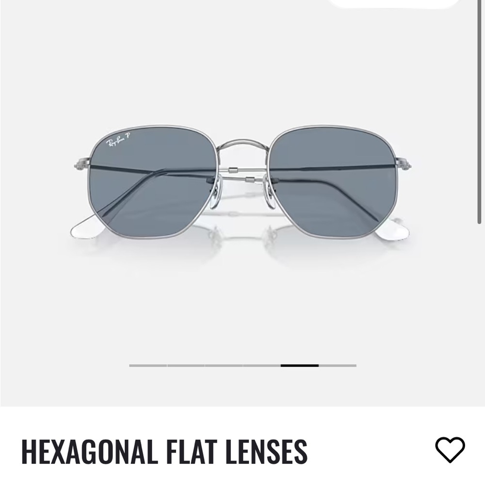 Ray-Ban Silver Polarized Hexagonal Sunglasses